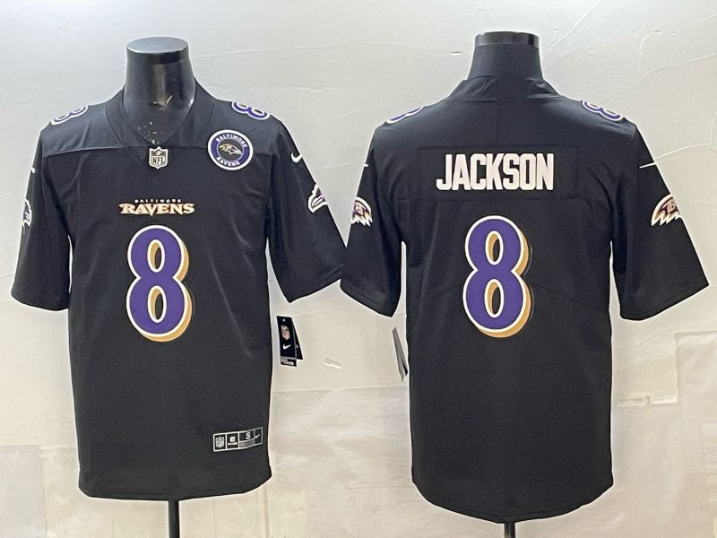 Men Baltimore Ravens #8 Jackson black Nike 2025 Limited Nike NFL Jersey 07